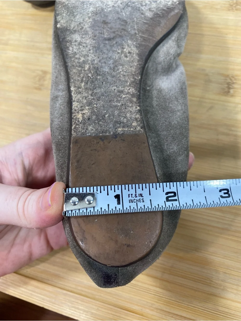 Vintage Lanvin grey Suede Ballet Flats with snakeskin Patterned Toes READ
